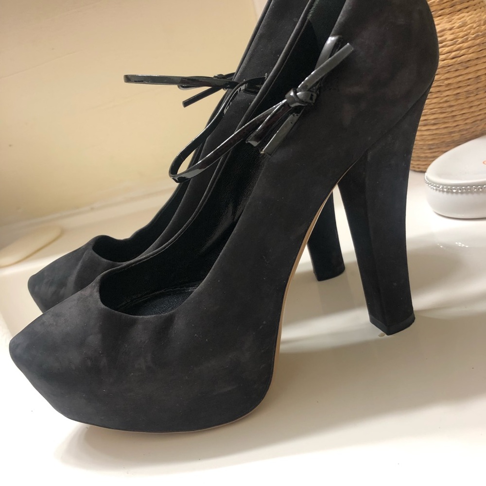 Lv Black-Platform-Heels Authentic No Box - image 6